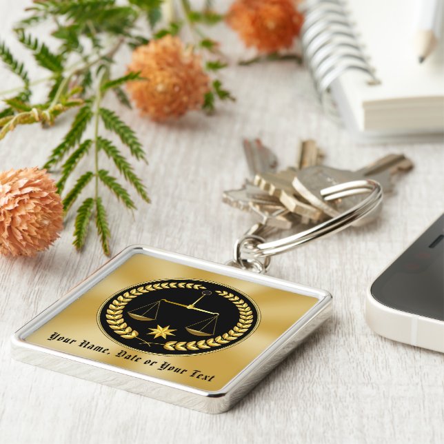 Personalized Graduation Gifts Law School Christmas Key Ring (Side)