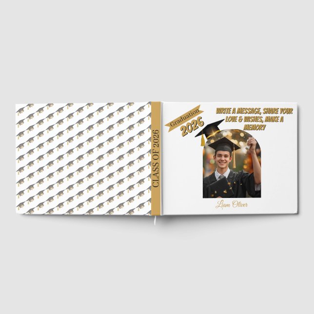 Personalized Graduation Guestbook & Wishes Book  (Full)