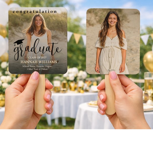 Personalized Graduation Hand Fan - Custom Photo (Creator Uploaded)