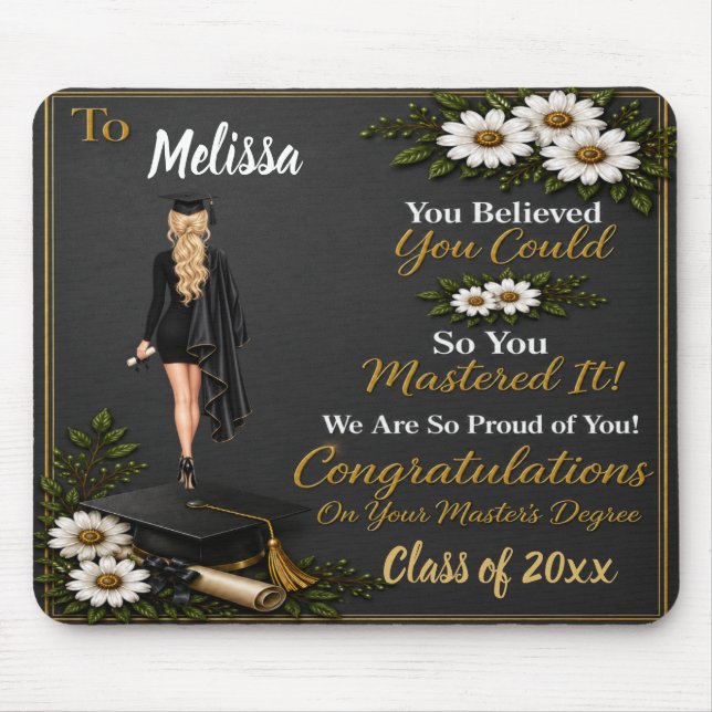 Personalized Graduation Keepsake Mouse Pad (Front)