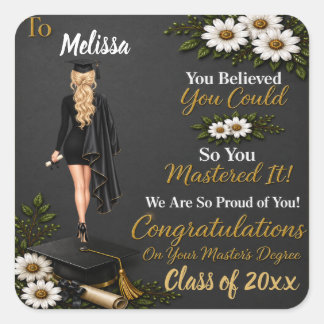 Personalized Graduation Keepsake Square Sticker