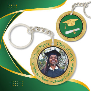 Personalized Graduation Keychains. Change COLORS Key Ring