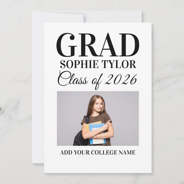 Personalized Graduation Party Photo Invitation (Front)