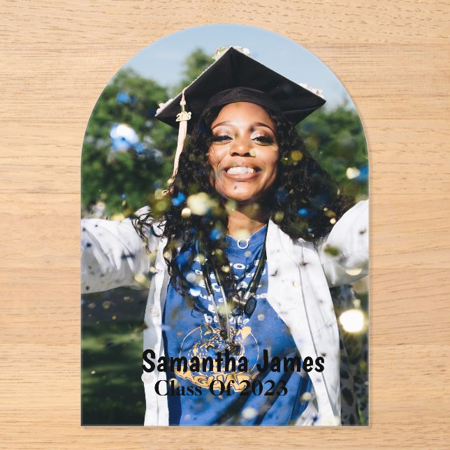 Personalized Graduation Photo and Name Acrylic Invitations (Front)