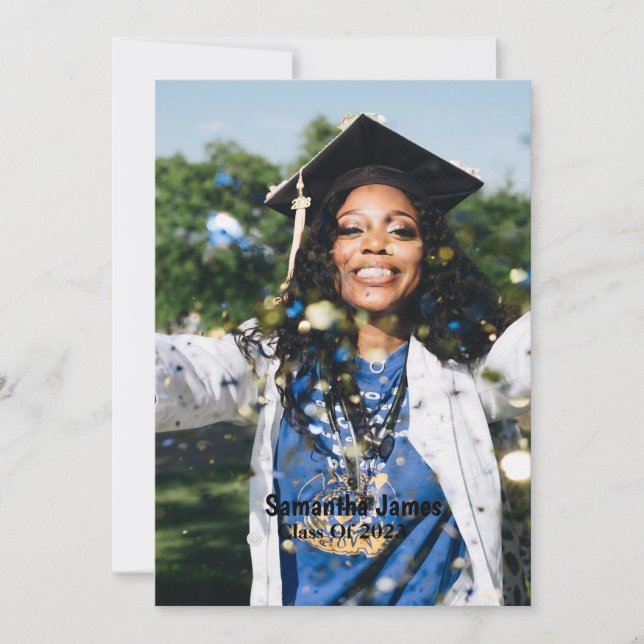 Personalized Graduation Photo and Name Invitation (Front)