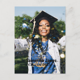 Personalized Graduation Photo and Name Invitation Postcard