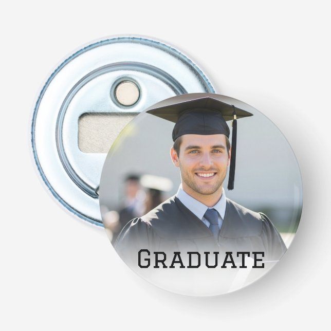 Personalized Graduation Photo Keepsake Memory Gift Bottle Opener (Front)