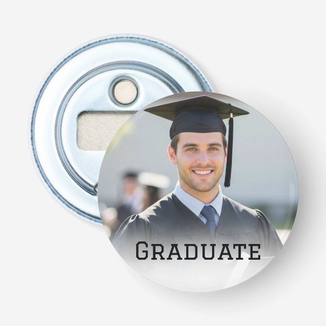 Personalized Graduation Photo Keepsake Memory Gift Bottle Opener (Front)
