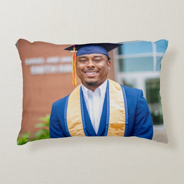 Personalized Graduation Photo Keepsake Memory Gift Decorative Cushion (Front)