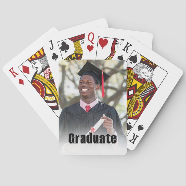 Personalized Graduation Photo Keepsake Memory Gift Playing Cards (Back)
