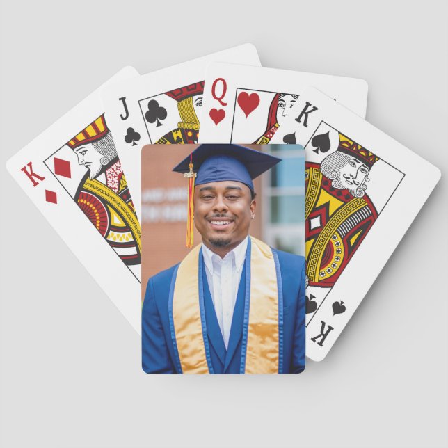Personalized Graduation Photo Keepsake Memory Gift Playing Cards (Back)