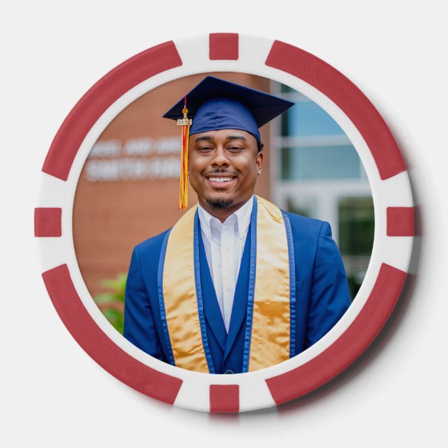 Personalized Graduation Photo Keepsake Memory Gift Poker Chips (Front)