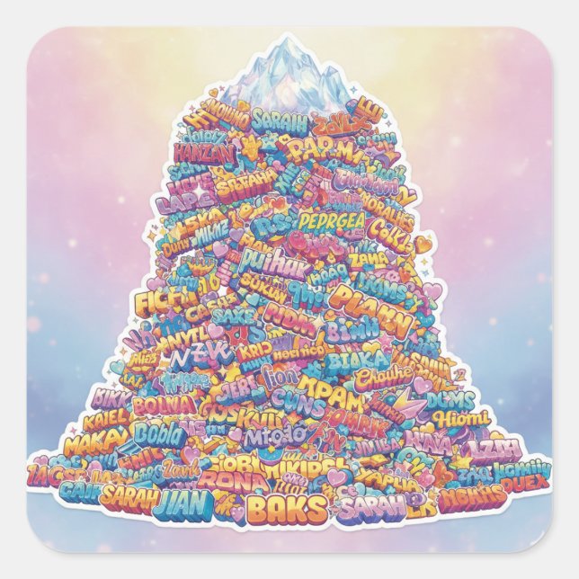 Personalized Graffiti Name Avalanche Square Sticker (Front)