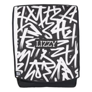 Personalized Graffiti Name Pattern — Custom Urban Backpack