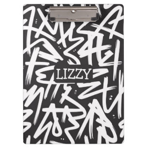 Personalized Graffiti Name Pattern — Custom Urban Clipboard