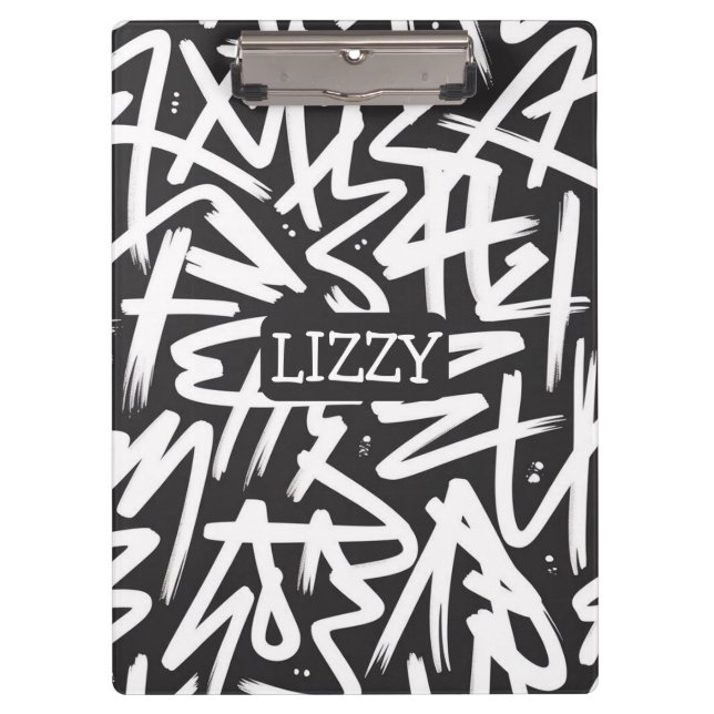 Personalized Graffiti Name Pattern — Custom Urban Clipboard (Front)
