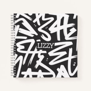 Personalized Graffiti Name Pattern — Custom Urban Notebook