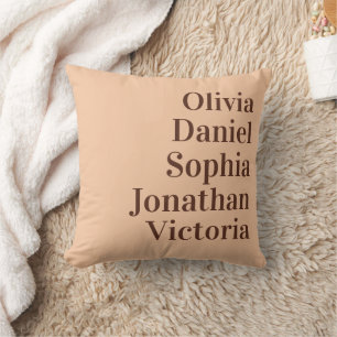 Personalized Grandchildren Names   Peach  Cushion