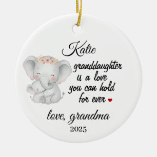 Personalized Granddaughter, Gift from grandma Ceramic Ornament