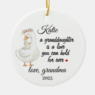 Personalized Granddaughter, Gift from grandma Ceramic Ornament