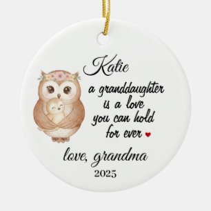 Personalized Granddaughter, Gift from grandma Ceramic Ornament