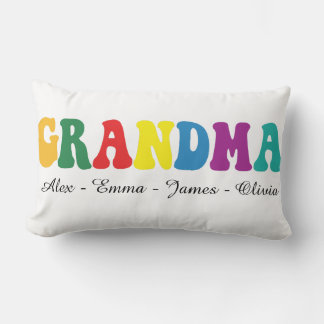 Personalized Grandma Gift with Grandkids’ Names Lumbar Cushion