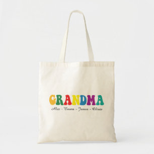 Personalized Grandma Gift with Grandkids’ Names Tote Bag