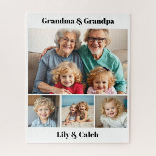 Personalized Grandma, Grandpa and Grandkids Photo Jigsaw Puzzle