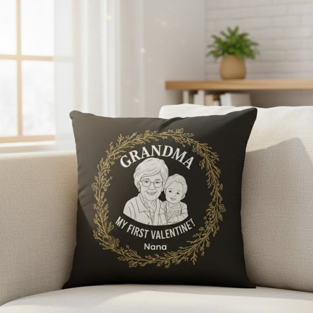 Personalized "Grandma" Photo Collage Design with F Cushion (Creator Uploaded)