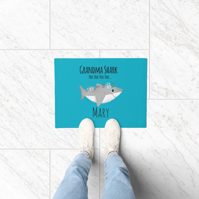 Personalized Grandma Shark Doo Doo Doo Doormat (Indoor)