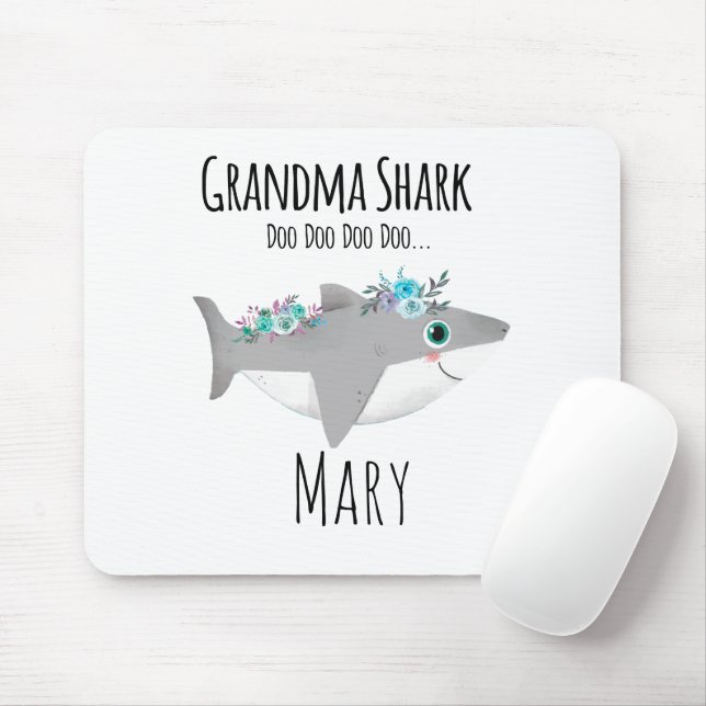 Personalized Grandma Shark Doo Doo Doo Mouse Pad (With Mouse)