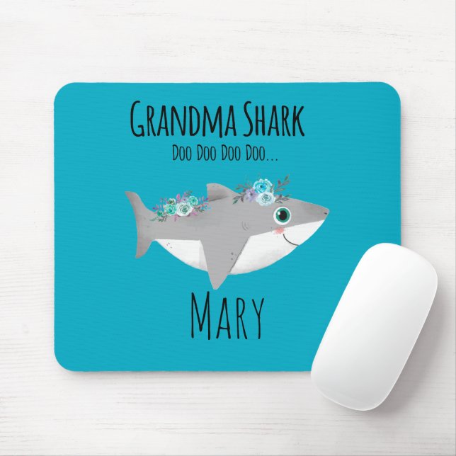 Personalized Grandma Shark Doo Doo Doo Mouse Pad (With Mouse)