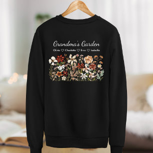 Personalized Grandma Vintage Wildflower Garden Sweatshirt