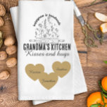 Personalized grandma's kitchen with kids name  tea towel<br><div class="desc">Personalized grandma's kitchen with three  grandkids name kitchen towel mother's day gift for grandmother from grandchildren.  Unique typography lettering . Perfect for grandma who loves to cook.show her how special she is this mother's day,  birthday or any other special day.</div>
