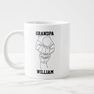 Personalized Grandpa Grandchild Gift Grandfather Large Coffee Mug