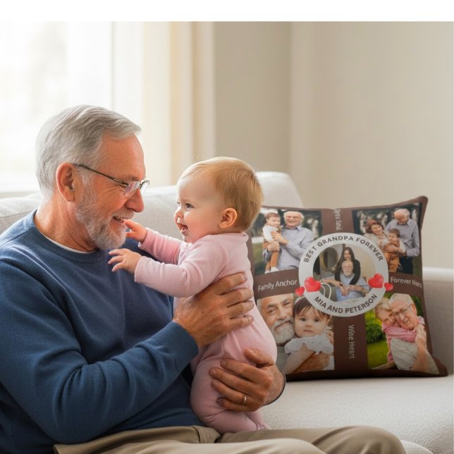 Personalized Grandpa & Granddaughter Photo Cushion (Creator Uploaded)