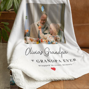 Personalized Grandpa Photo Gift Sherpa Blanket