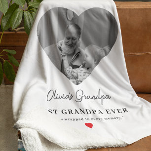 Personalized Grandpa Photo Gift Sherpa Blanket