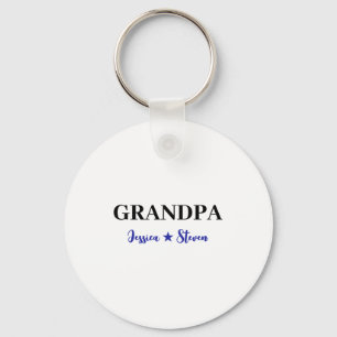 Personalized Grandpa Script T Shirt Key Ring