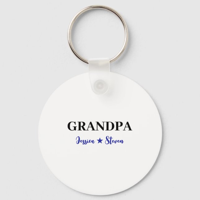 Personalized Grandpa Script T Shirt  Key Ring (Front)
