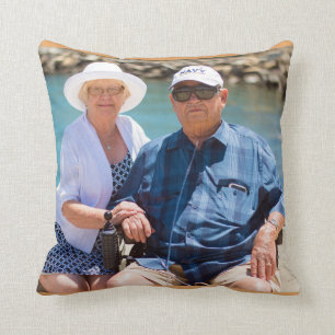 personalized grandparents photo anniversary gift cushion