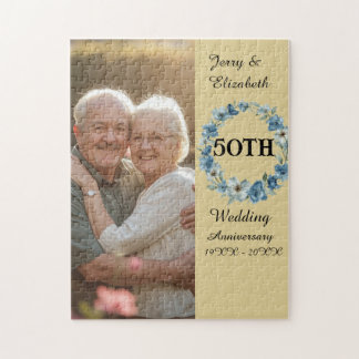 Personalized grandparents photo wedding anniversar jigsaw puzzle