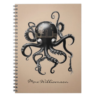Personalized Graphic Japanese Octopus Notebook