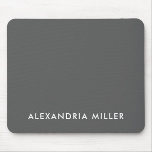 Personalized Gray Minimalist Monogram Mouse Pad