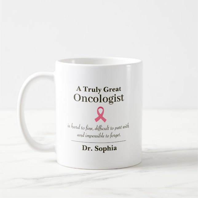 Personalized Great Oncologist Appreciation Gift Coffee Mug (Left)