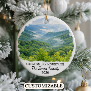 Personalized Great Smoky Mountains, North Carolina Ceramic Ornament