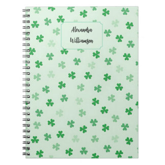 Personalized Green Clover Notebook | Minimal Lucky
