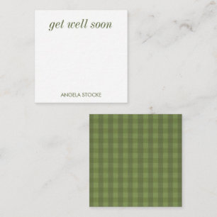 Personalized Green Gingham Card
