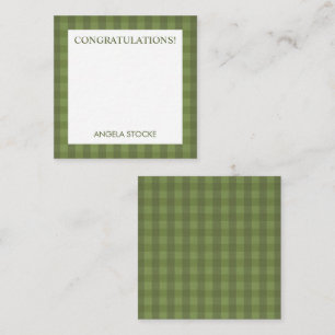 Personalized Green Gingham Card