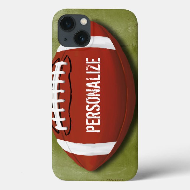Personalized Green Grunge Football Case-Mate iPhone Case (Back)